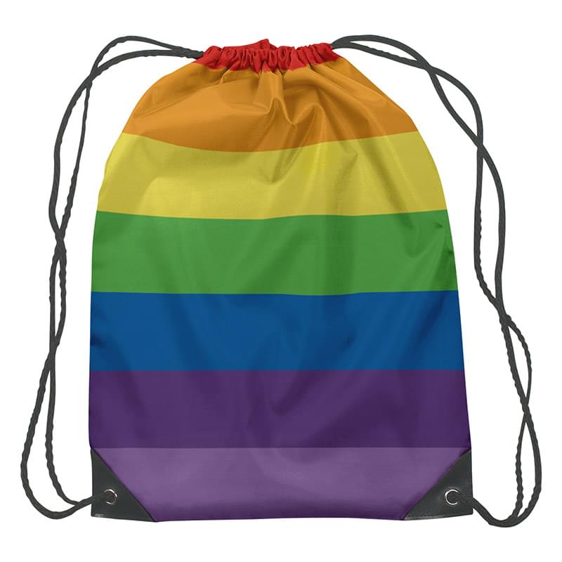 Small Rainbow Drawstring Bag