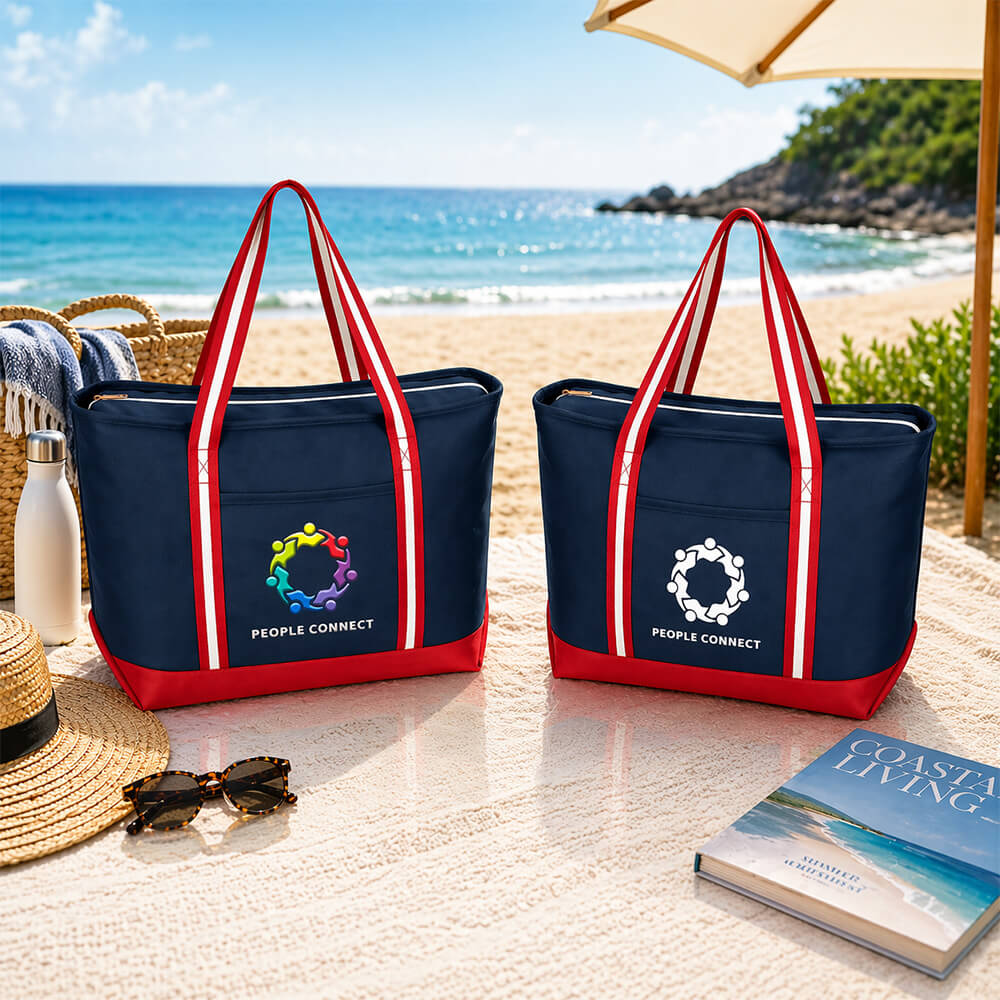 Large Cotton Tote Bag with Zipper