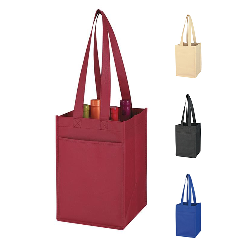 Recyclable Non-woven Wine Bag for Four