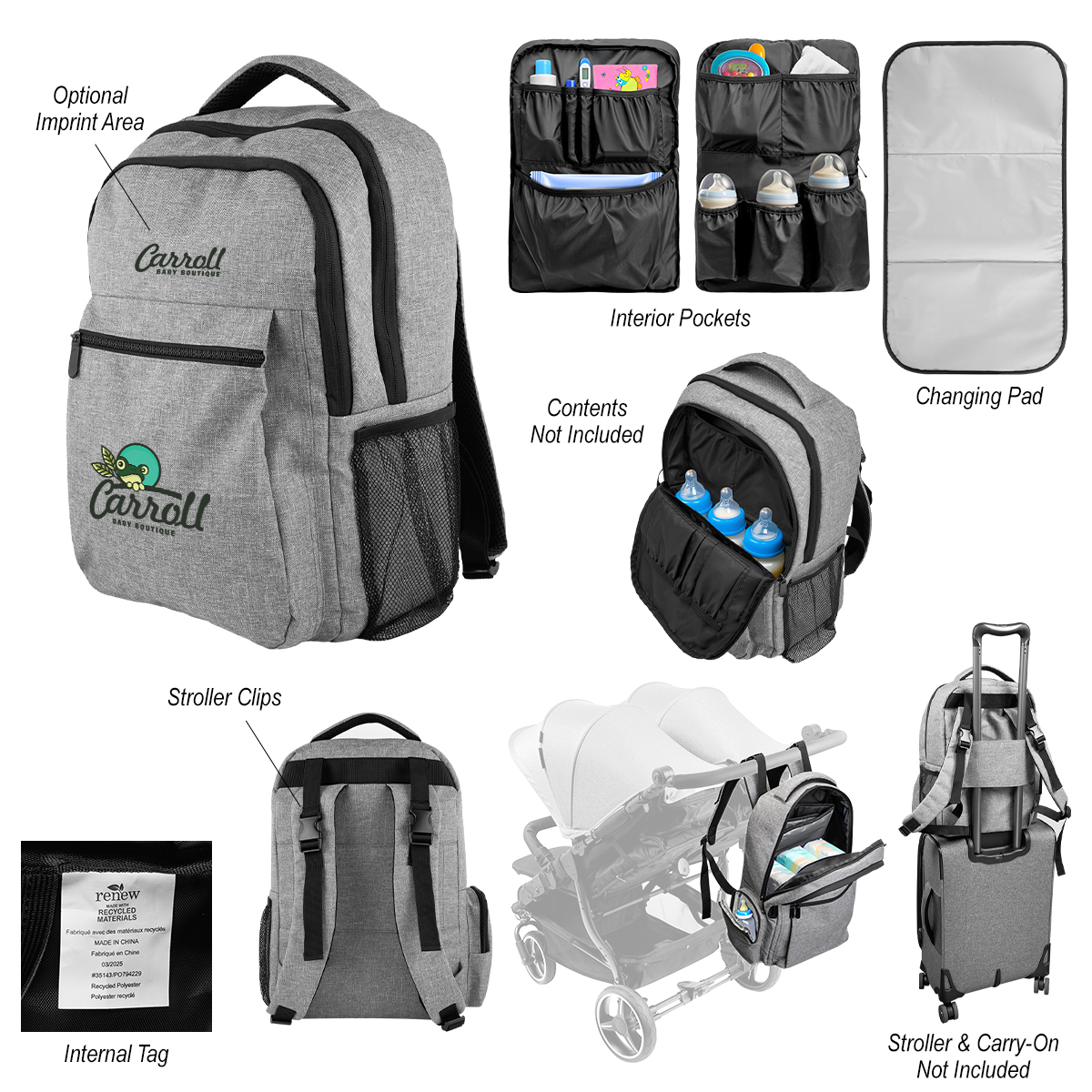 Milo rPET Diaper Backpack