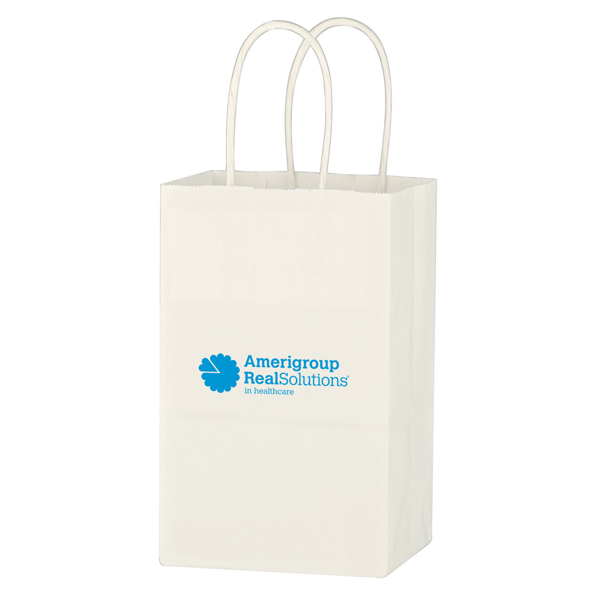Kraft Paper White Shopping Bag 5-1/4\" X 8-1/4\"