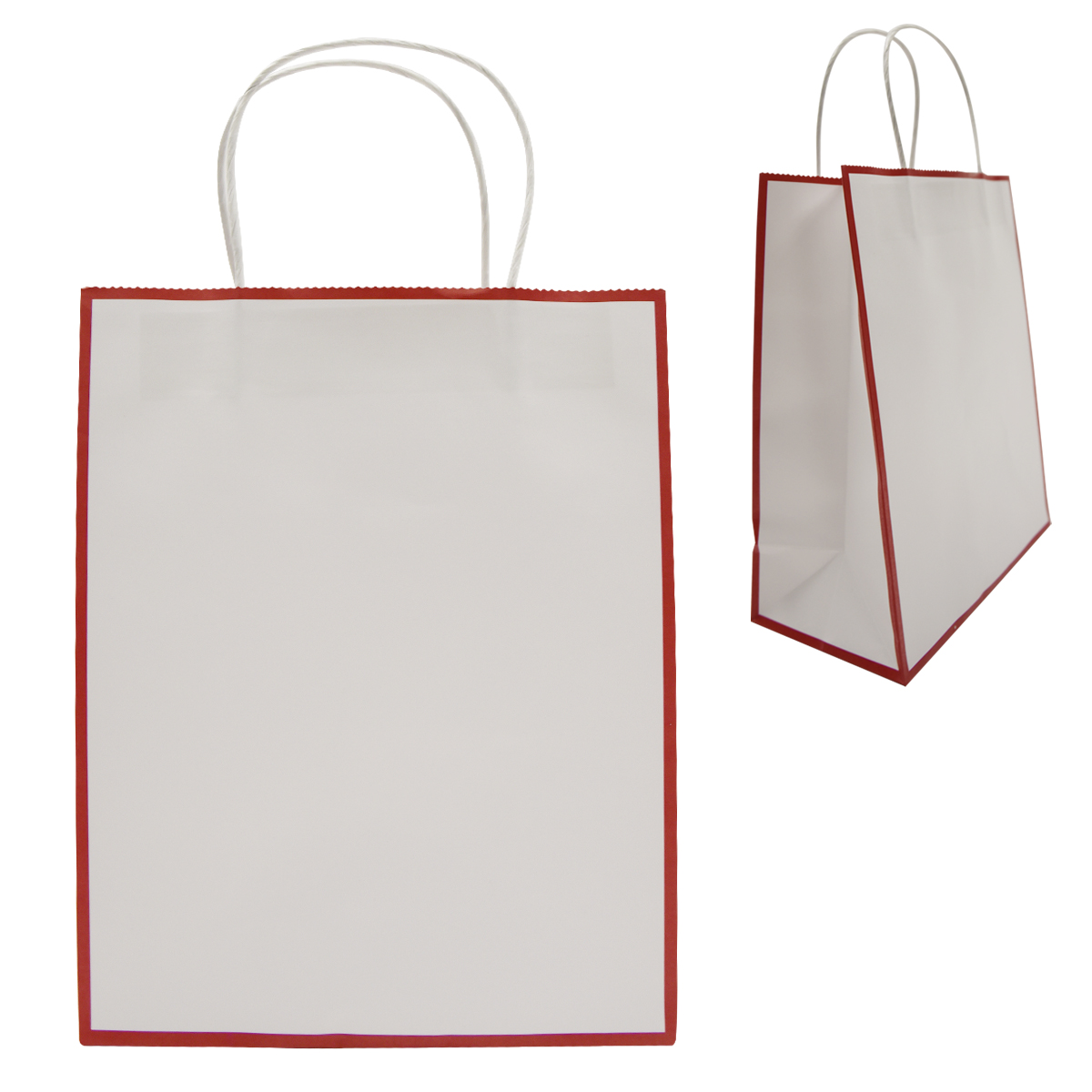WHITE WITH RED