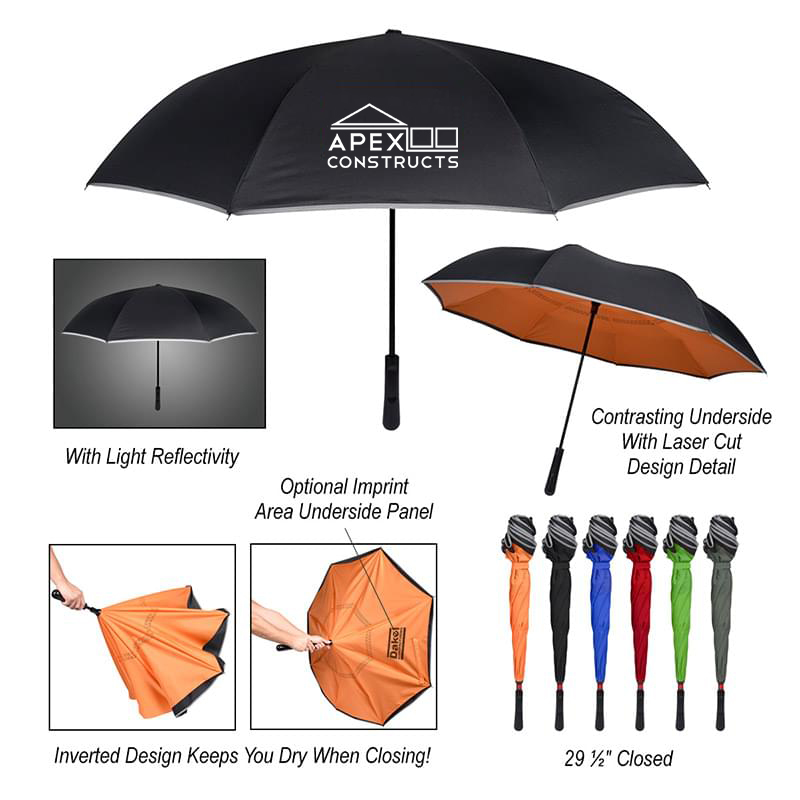 48" Arc Reflective Edge Inversion Umbrella