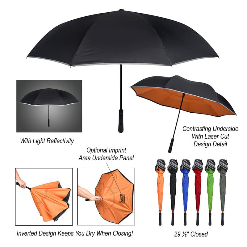 48" Arc Reflective Edge Inversion Umbrella