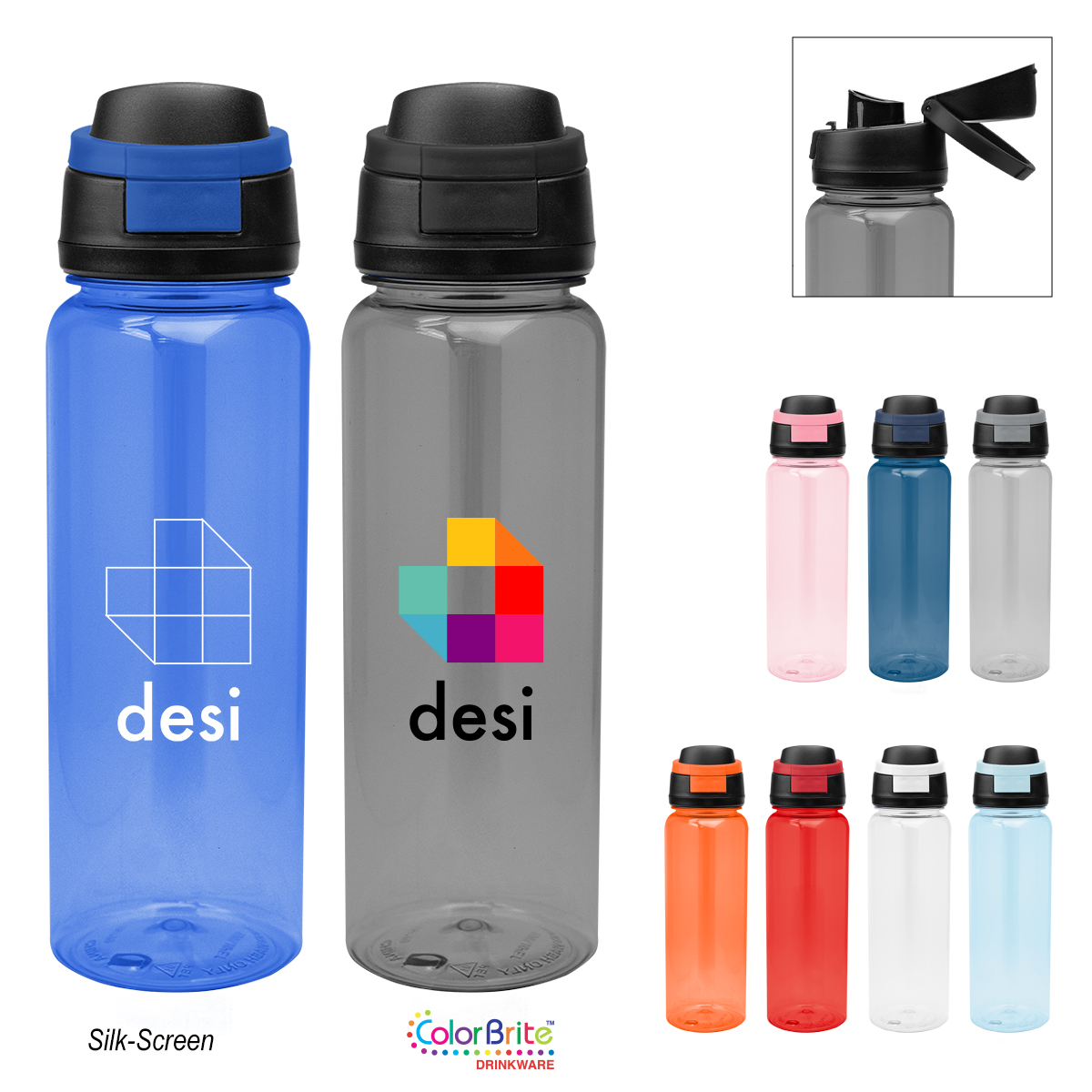 32 Oz. Pop Sip RPET Bottle