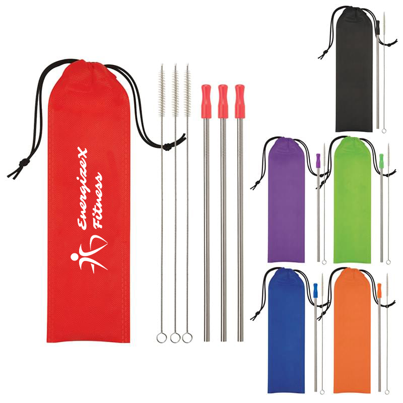 3-Pack Stainless Steel Straw Kit