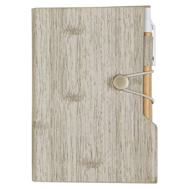 4" x 6" Woodgrain Look Notebook With Sticky Notes And Flags