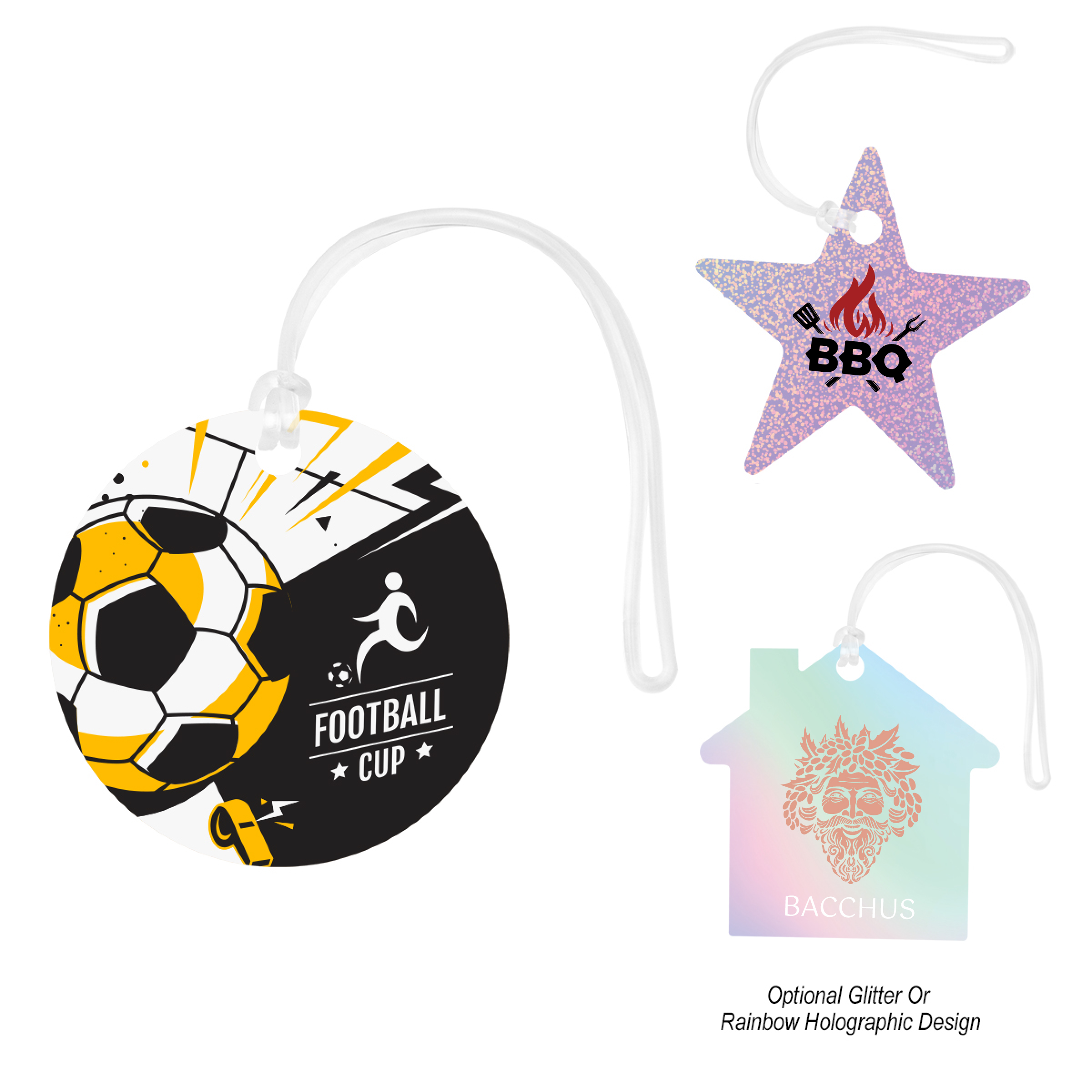 Acrylic Luggage Tag Custom Shapes 4\"