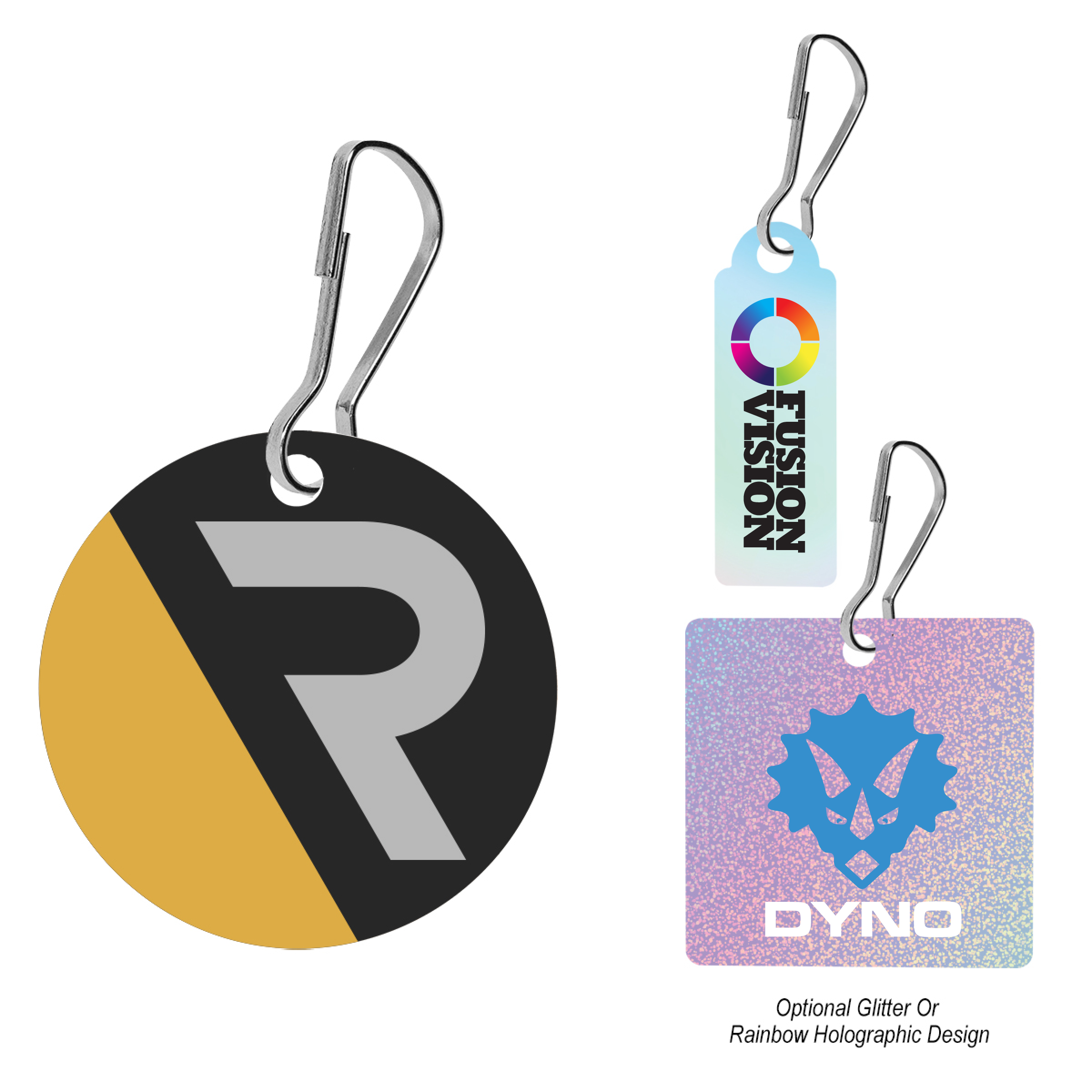 Acrylic Zipper Pull Custom Shape 3\"