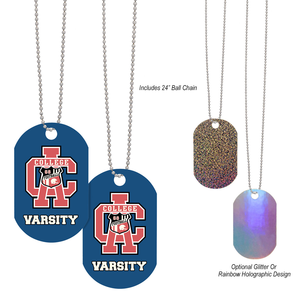 Acrylic Dog Tag With Chain