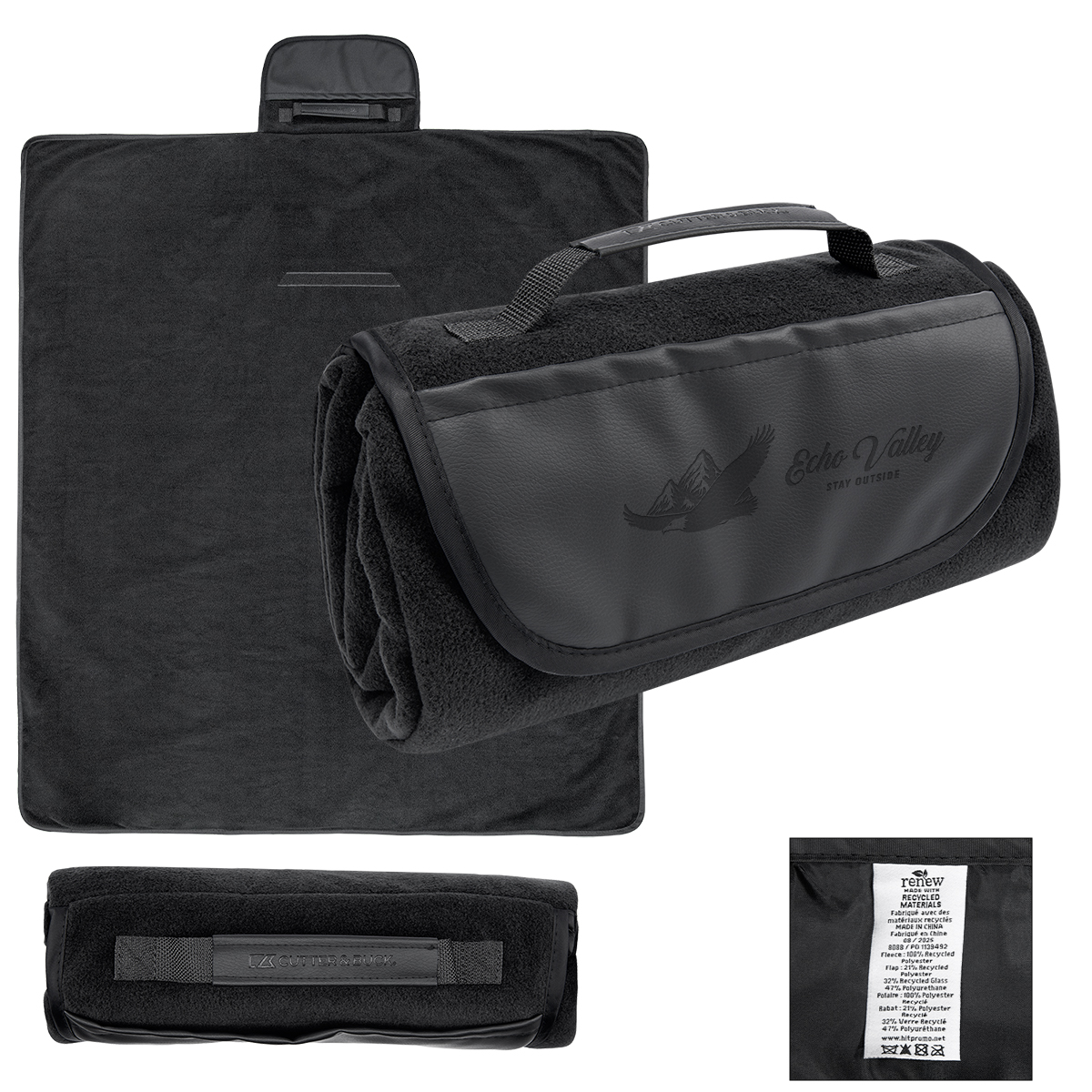 Cutter & Buck rPET Roll-Up Picnic & Camping Blanket
