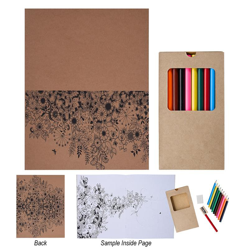 Adult Coloring Book With Colored Pencils