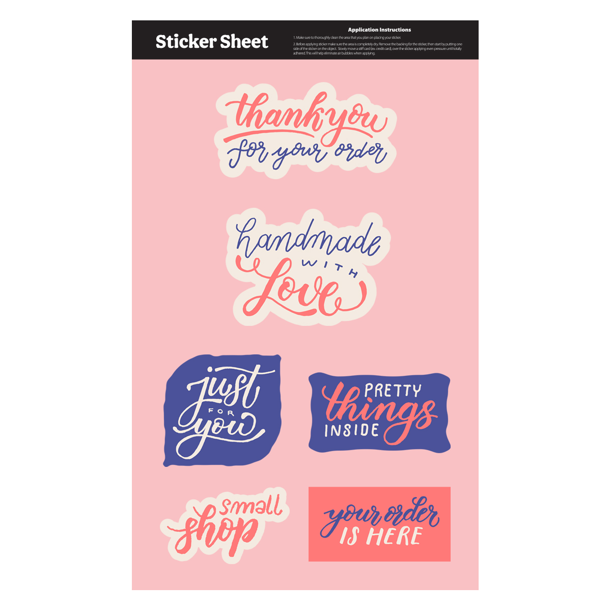 Sticker Sheet 11.5\" x 7\" Custom Shapes
