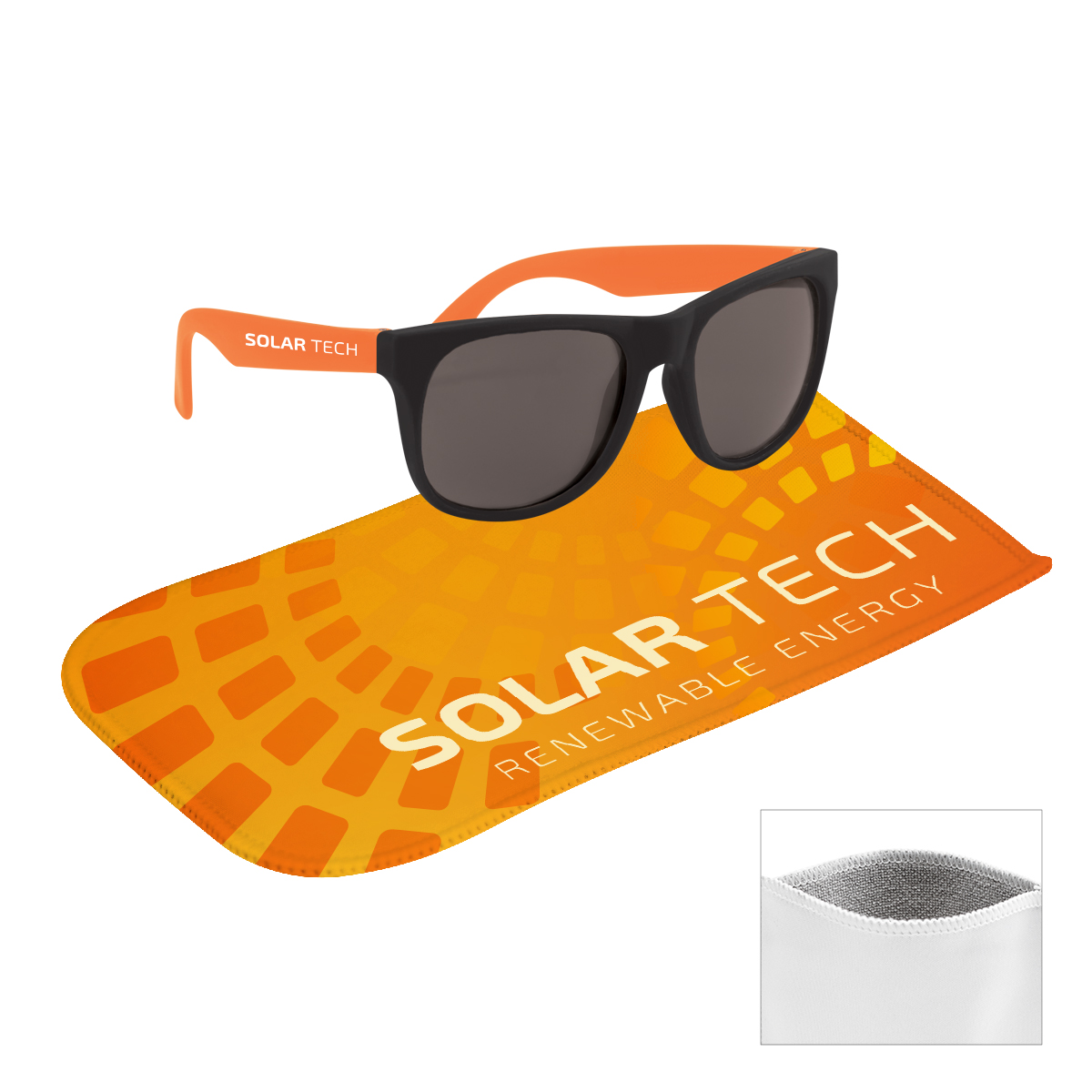 Rubberized Sunglasses With rPET Microfiber Sunglass Pouch