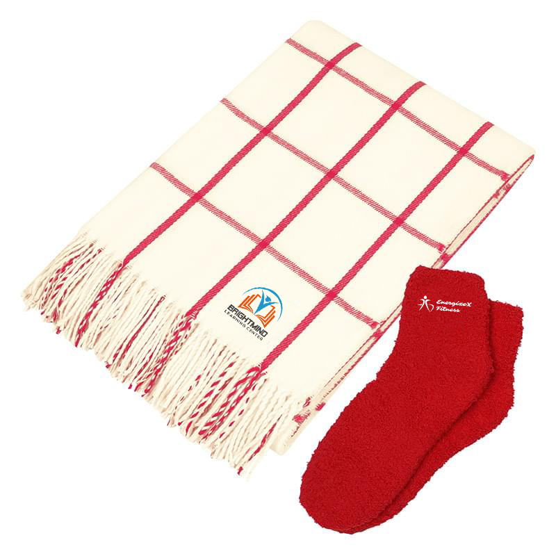 Charleston Throw & Fuzzy Socks Set