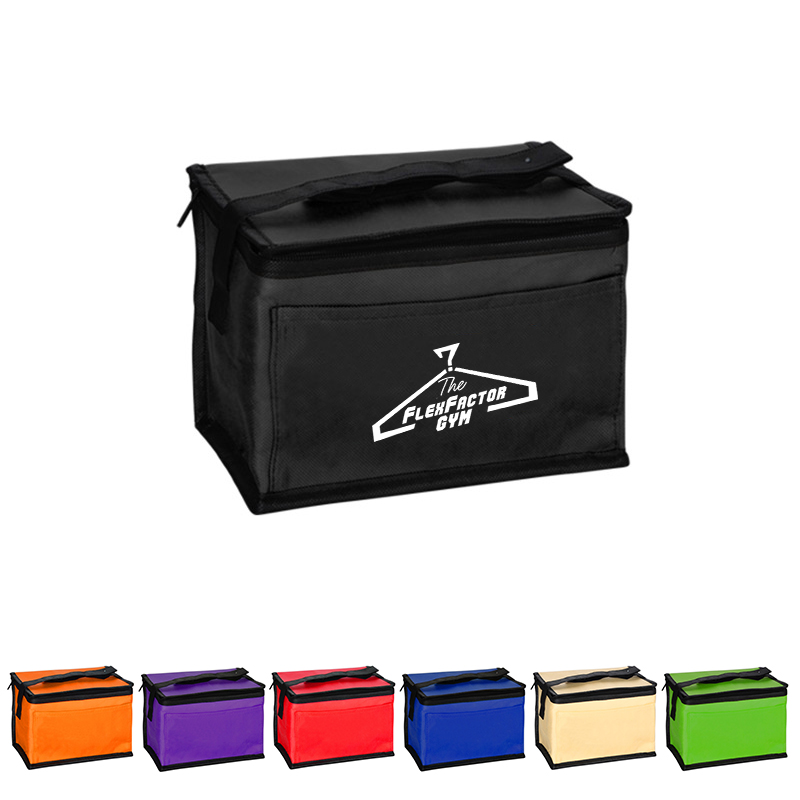 8 inch w x 6 inch d x 5.5 inch h with 20 inch handle 6 Pack Cooler