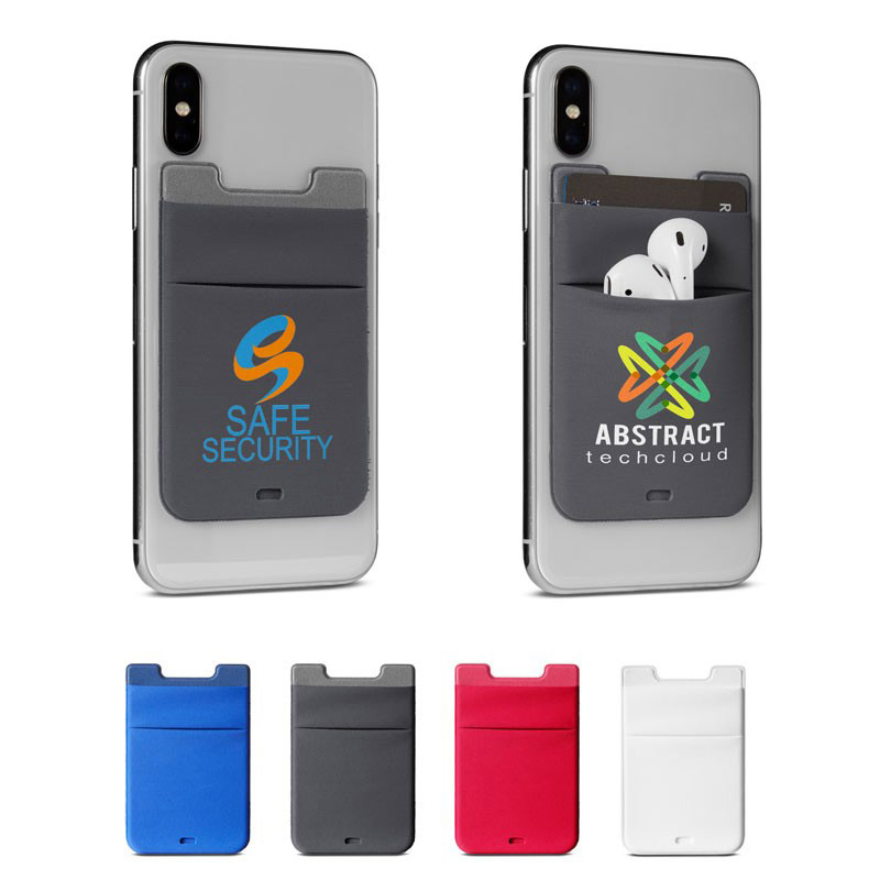stretch fabric Dual Phone Pocket & Wireless Earbud Holder
