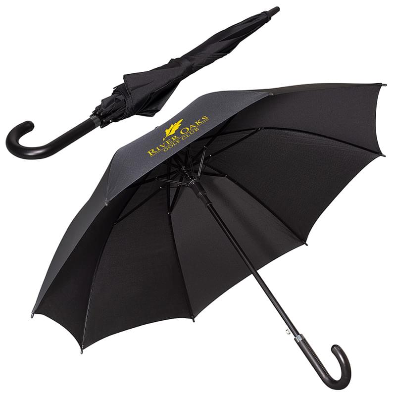Leeman 48 in Executive Umbrella with Curved Faux Leather Handle