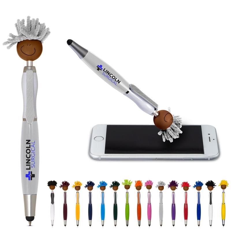 Multicultural MopToppers Screen Cleaner with Stylus Pen