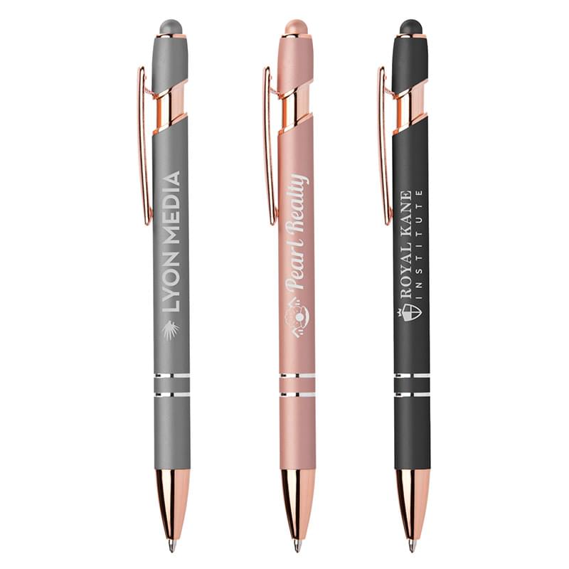 Ellipse Softy Rose Gold Metallic Pen w/ Stylus Laser