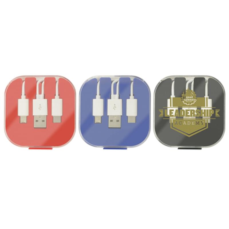 Multi Charging Cables in Case w/ Phone Stand