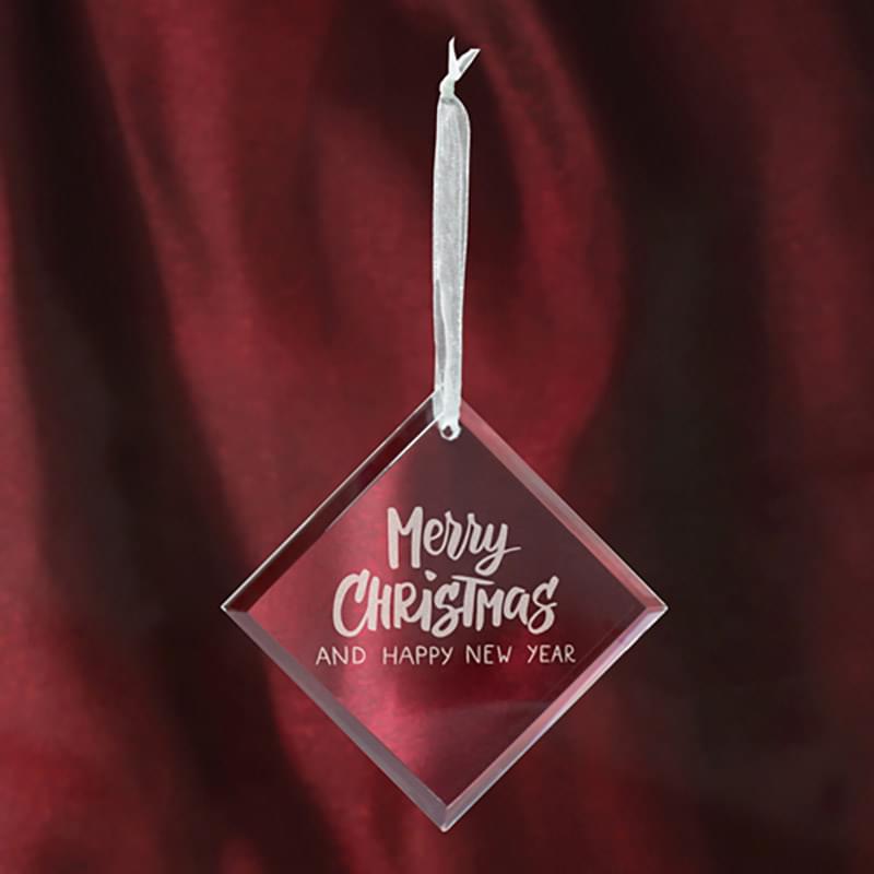 Diamond Shape Glass Ornament