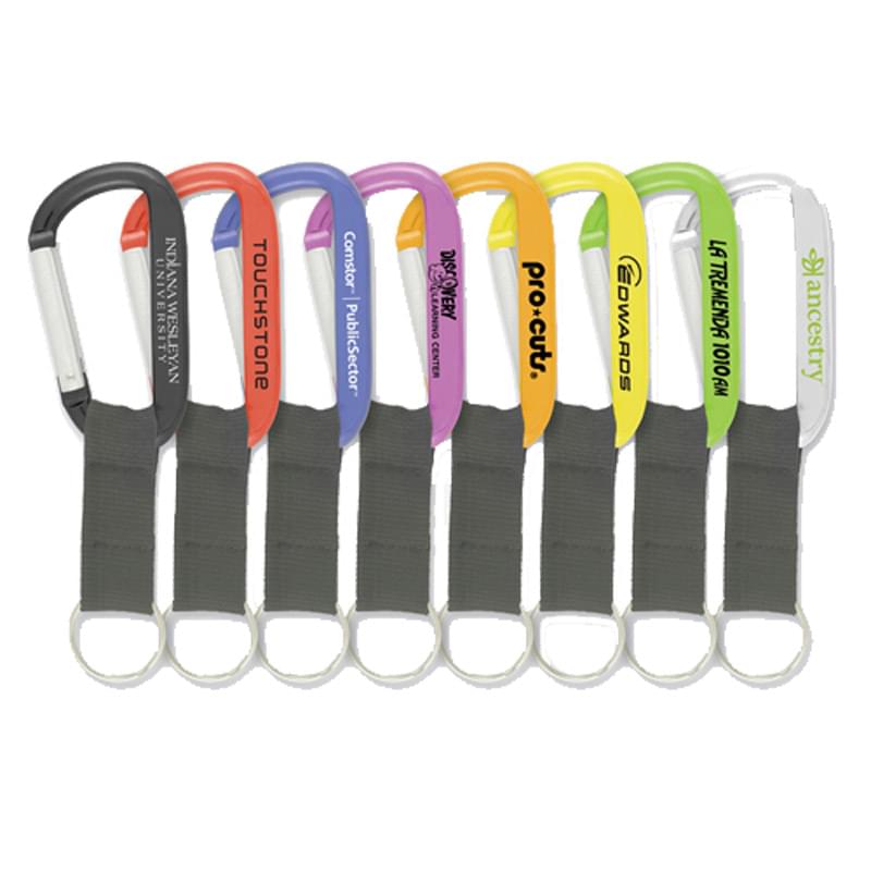 8 mm Carabiner Key Ring w/Strap