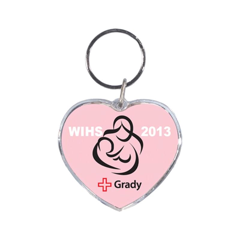 Heart-Shaped Acrylic Keytag (1 3/4 inch)