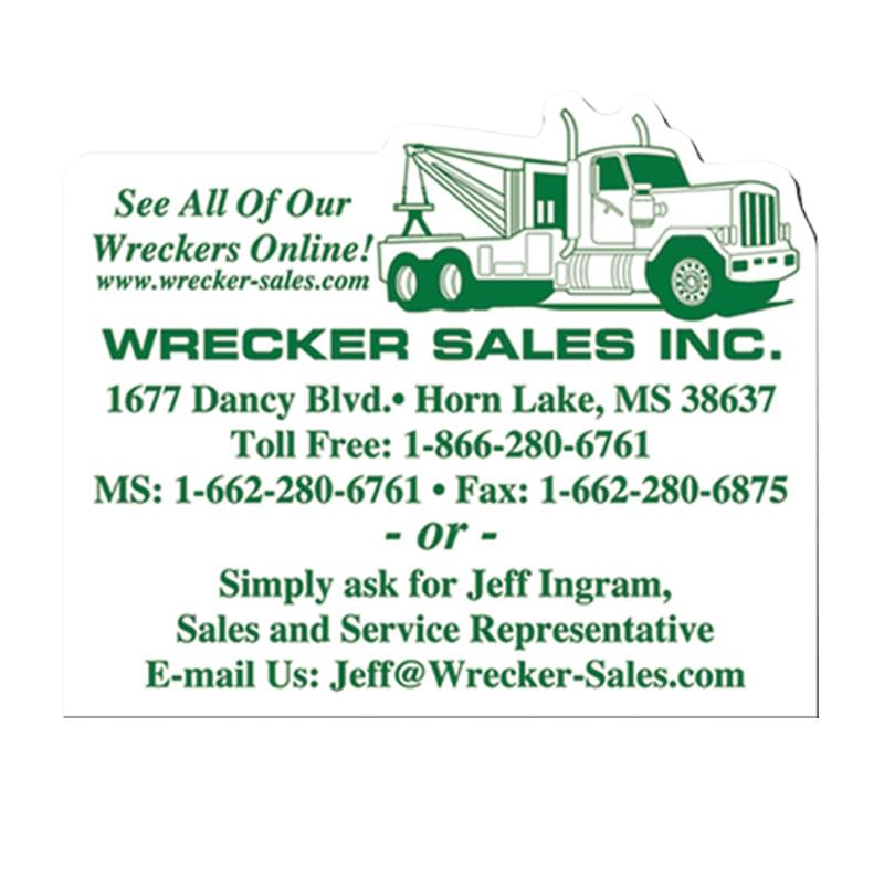 2.5 in x 3 in Tow Truck Wrecker Stock Shape Vinyl Magnet - 20mil