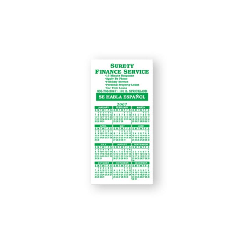 2 in x 4 in Calendar Magnet Custom Imprinted Magnets - 30mil