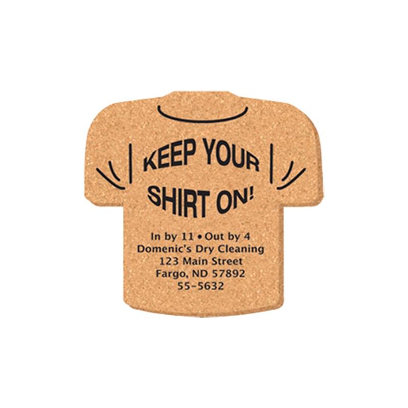 5 in x 4.75 in T-Shirt Shape Cork Coasters