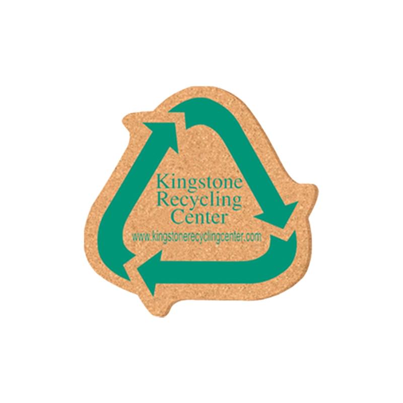 5 in x 5 in Recycle Shape Sign Cork Coasters