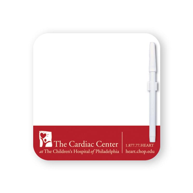 8 in x 8 in Square Custom Printed Memo Board with Magnets or Tape