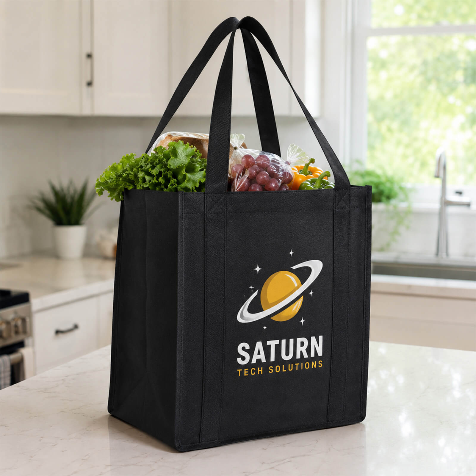 Saturn Jumbo Non-Woven Grocery Tote Bag
