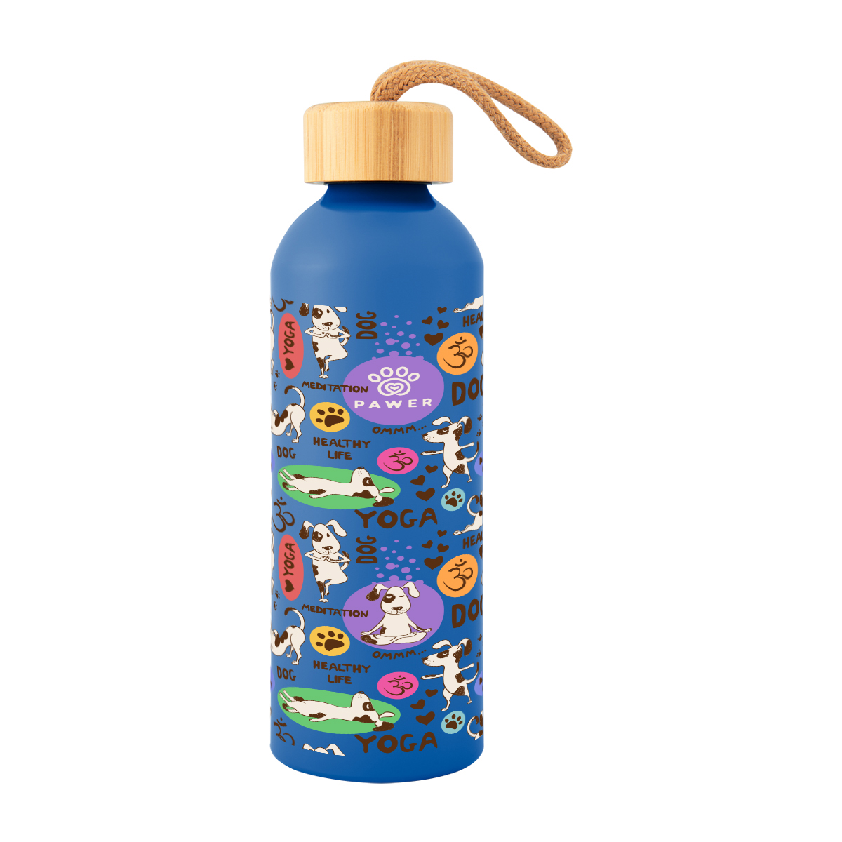 25 Oz. Full Color Blaire Recycled Aluminum Bottle With Bamboo Lid
