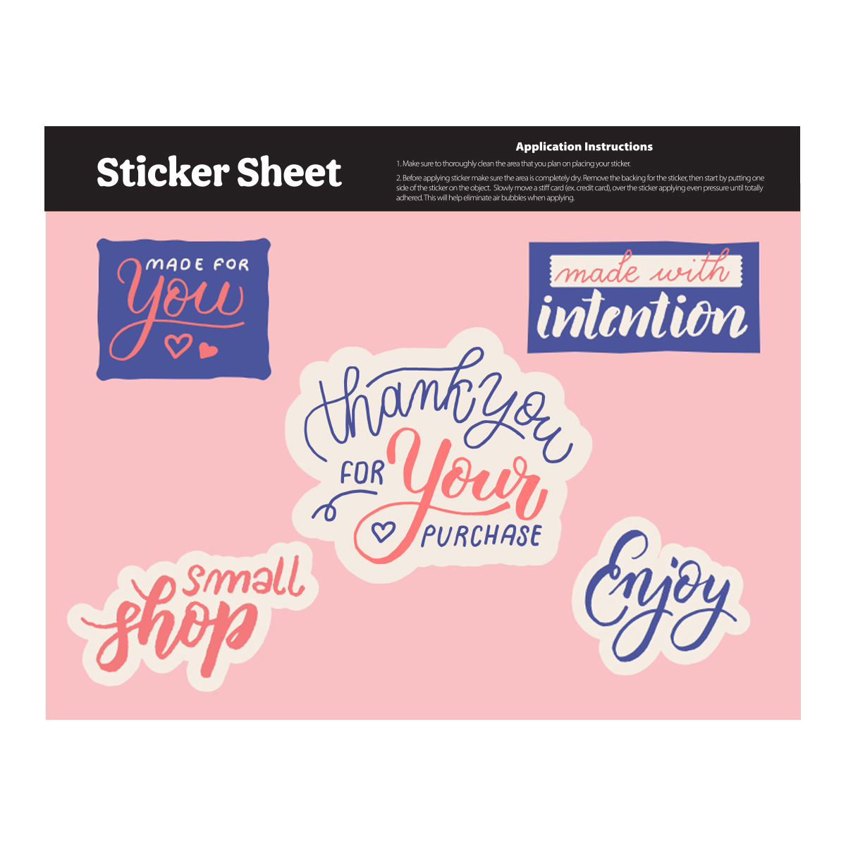 Ultra Removable Sticker Sheet 5.5\" x 7\" Custom Shapes