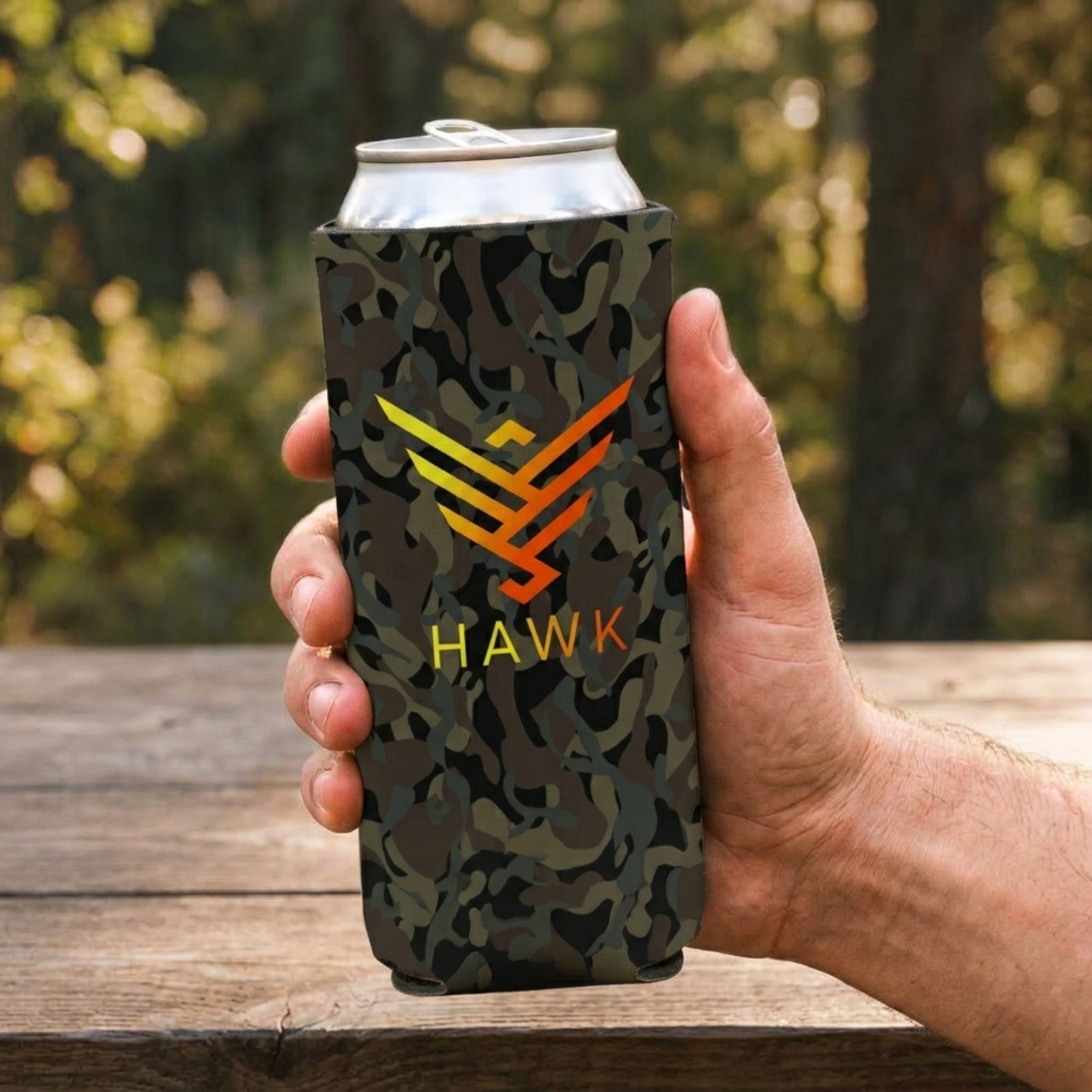 Full Color Camo Collapsible Can Cooler