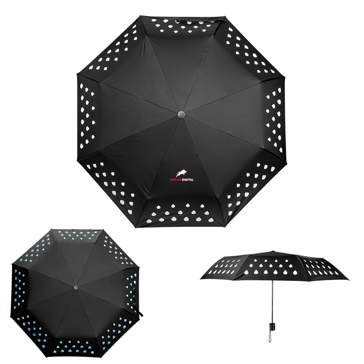 42\" Arc Color Changing Umbrella With 100% rPET Canopy