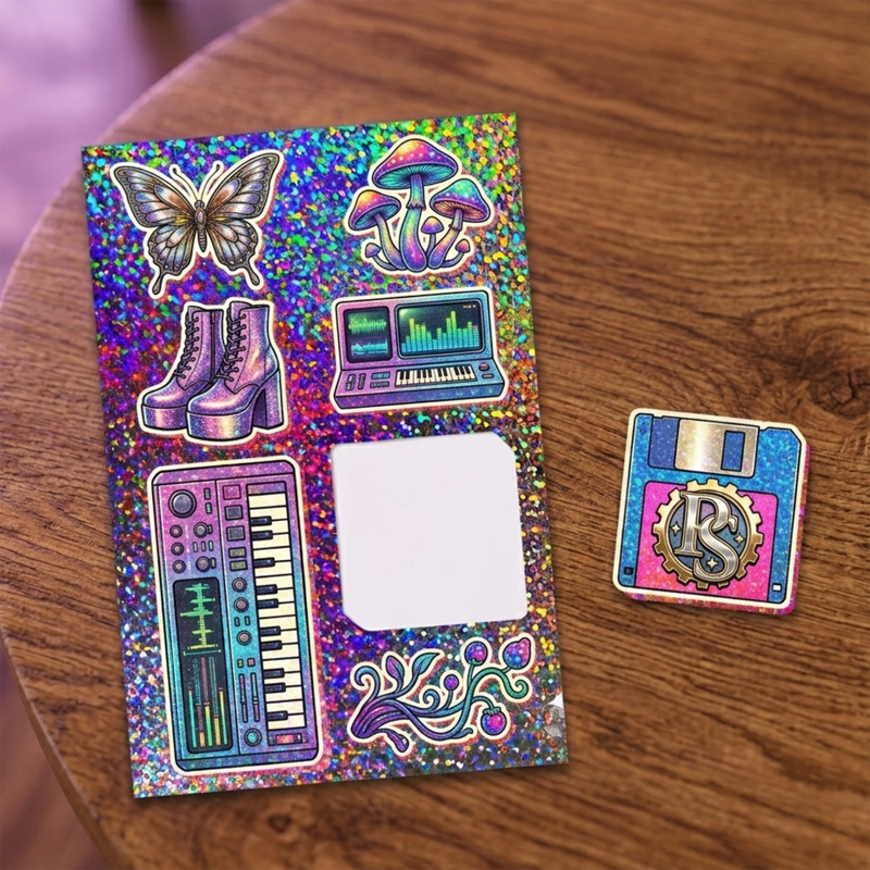 6" x 9" Glitter Sticker Sheet