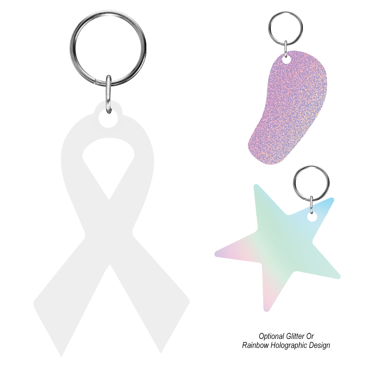 Acrylic Key Tag Custom Shape 5\"