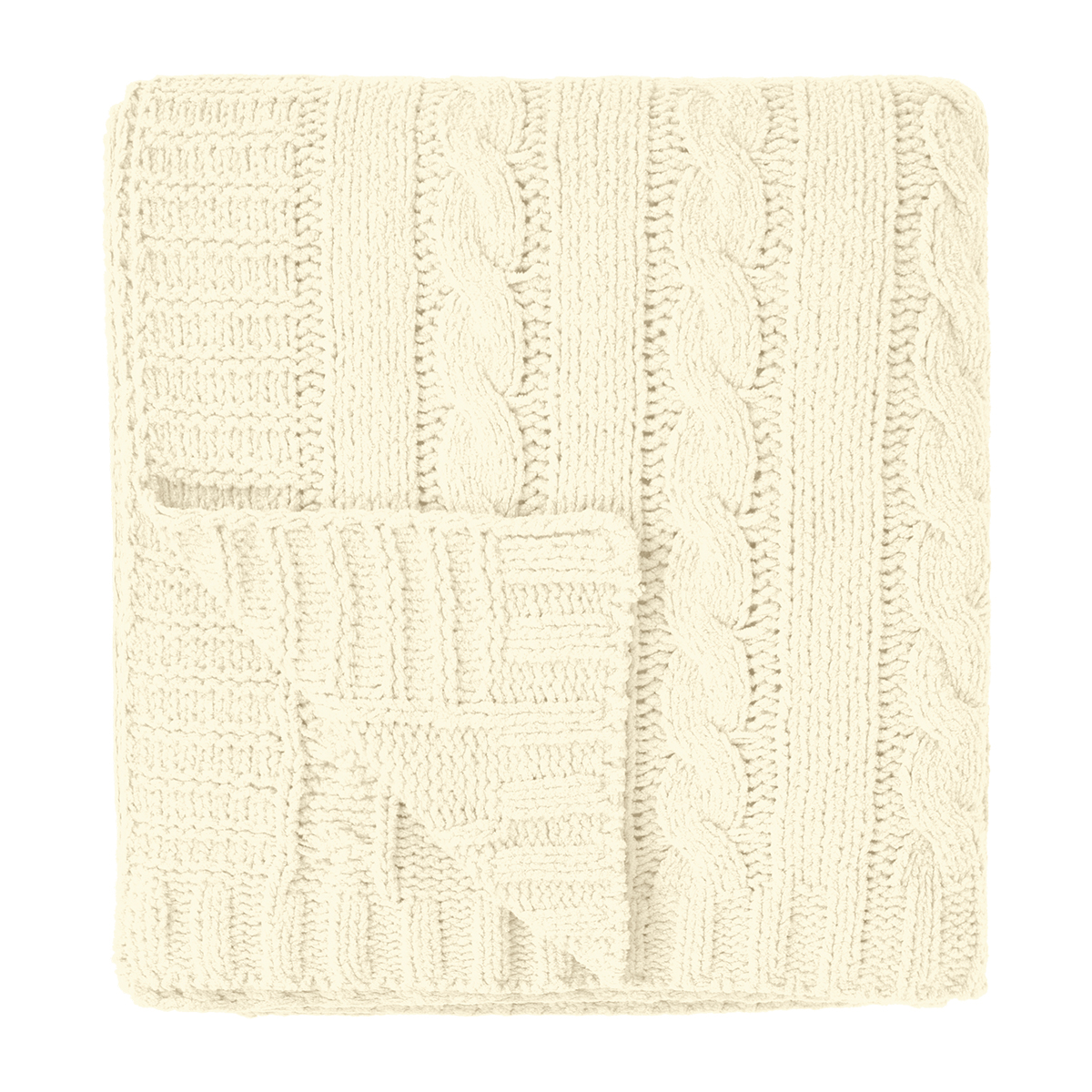 Cable Knit rPET Chenille Blanket