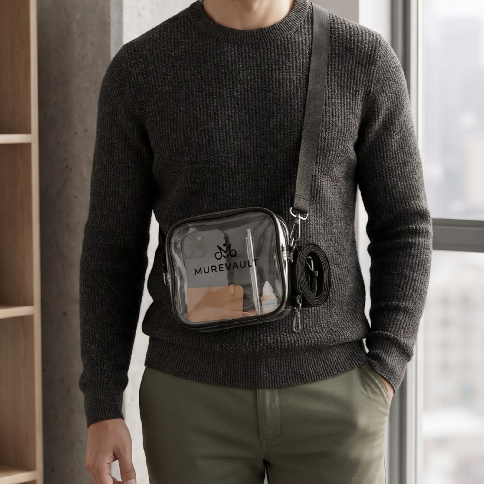 Clear PVC Crossbody Bag