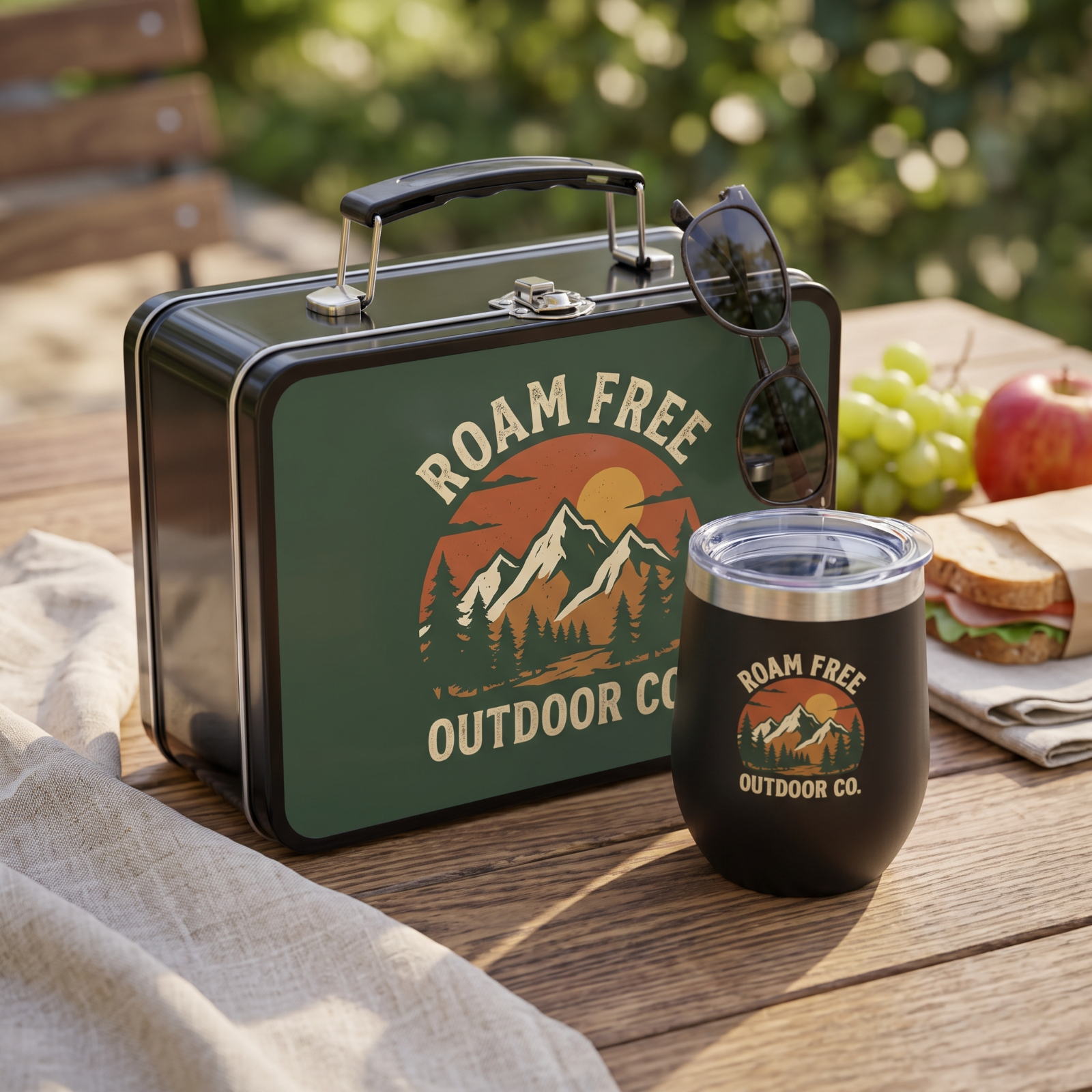 Lunch Box with Stemless Glass
