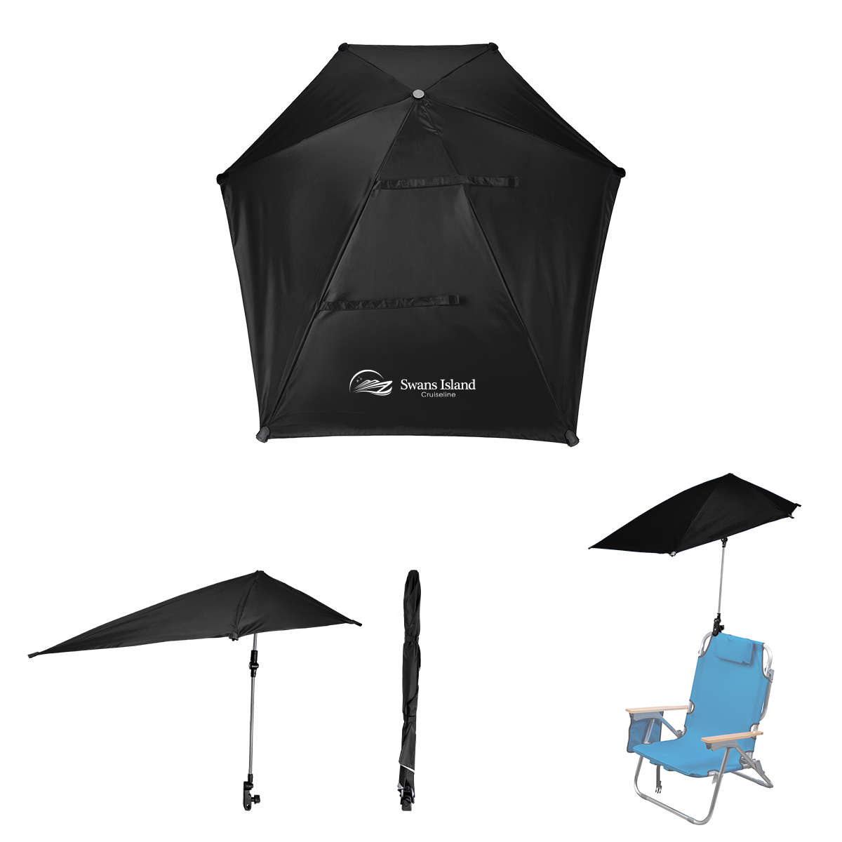 50\" Arc SPF 50 Chair Umbrella With 100% rPET Canopy