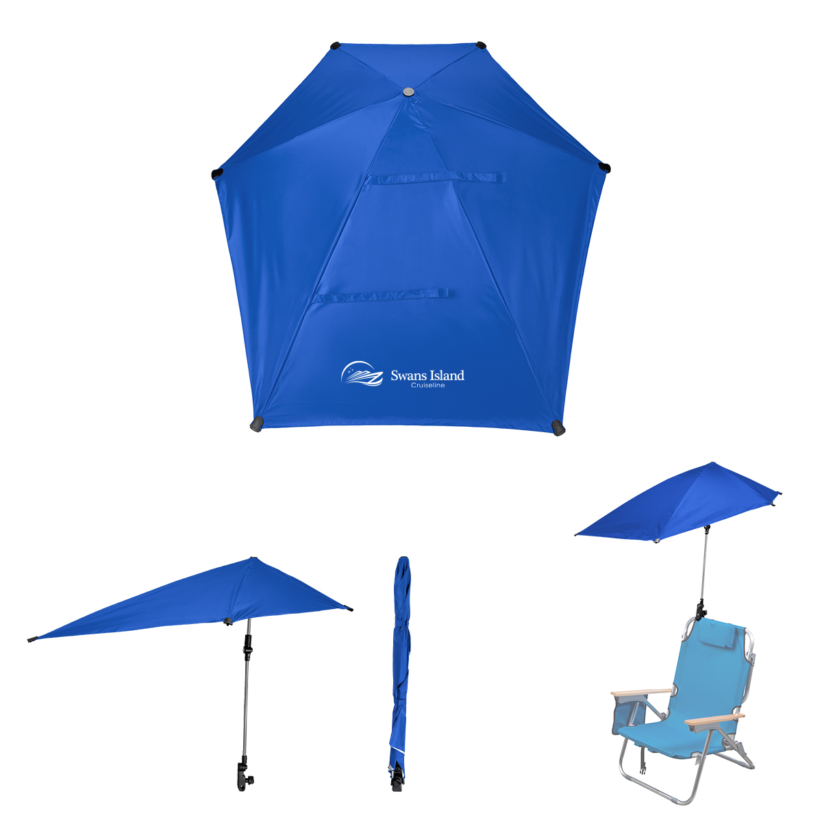 50\" Arc SPF 50 Chair Umbrella With 100% rPET Canopy
