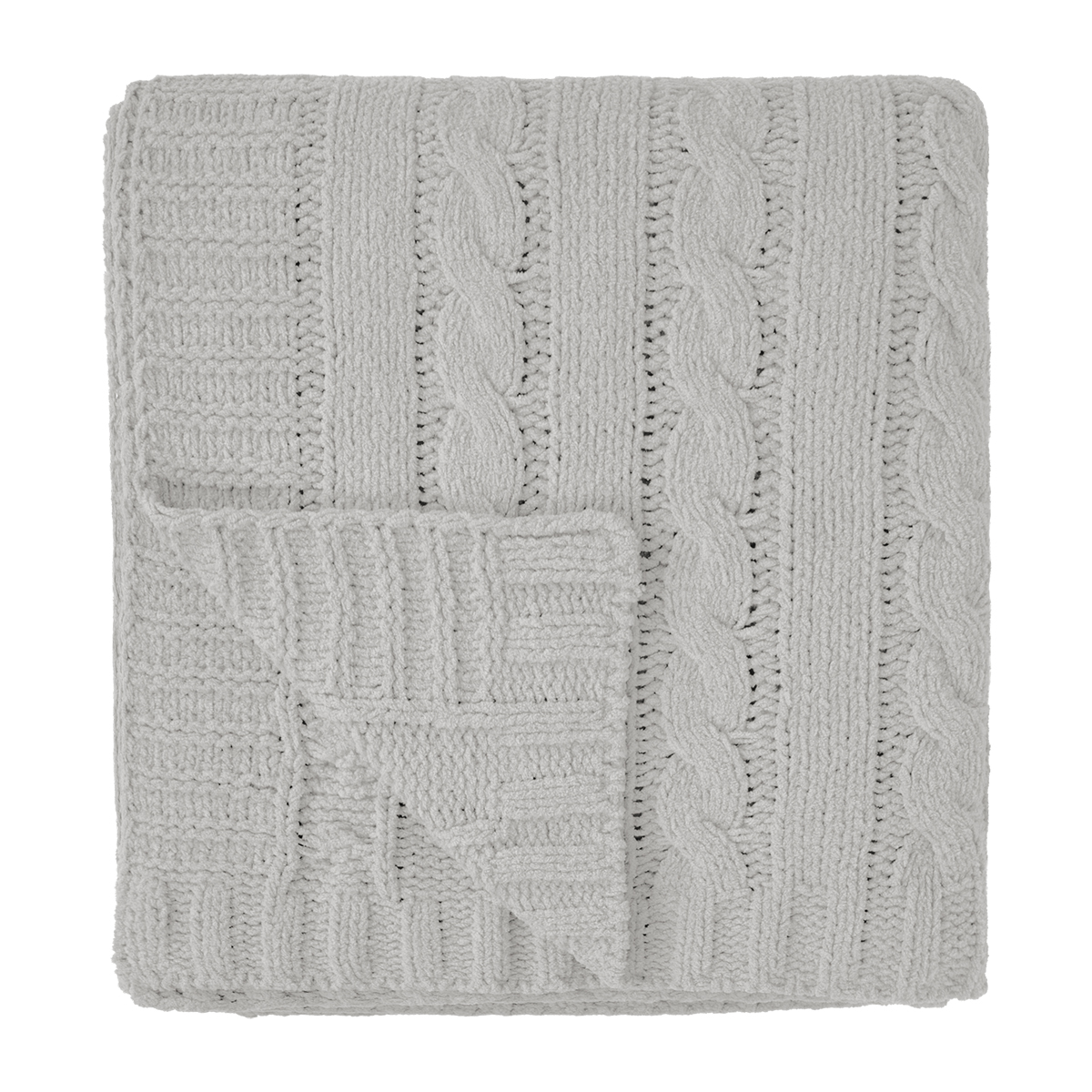 Cable Knit rPET Chenille Blanket