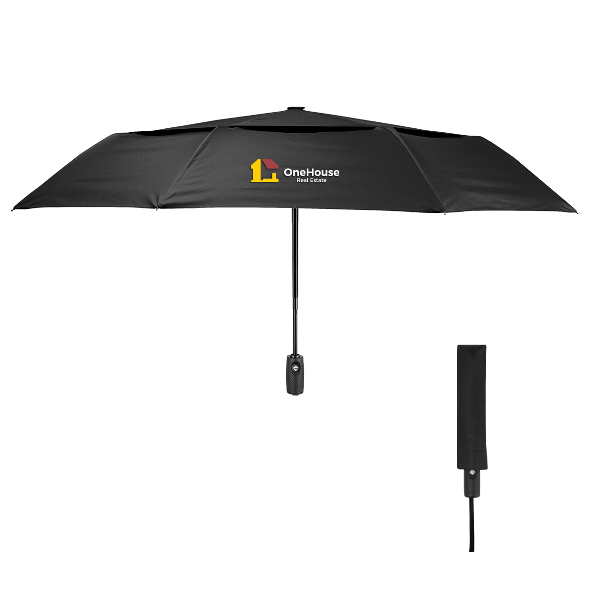 42\" Arc Telescopic Wind Resistant Umbrella With 100% rPET Canopy