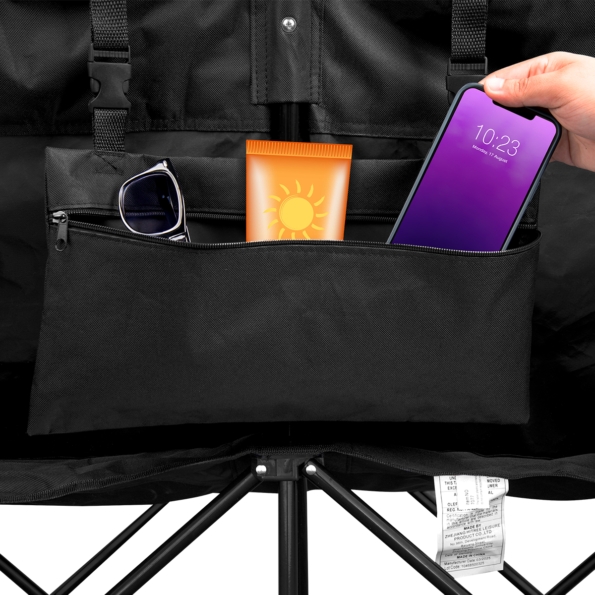 Double Take rPET Folding Chair For Two With Carrying Bag