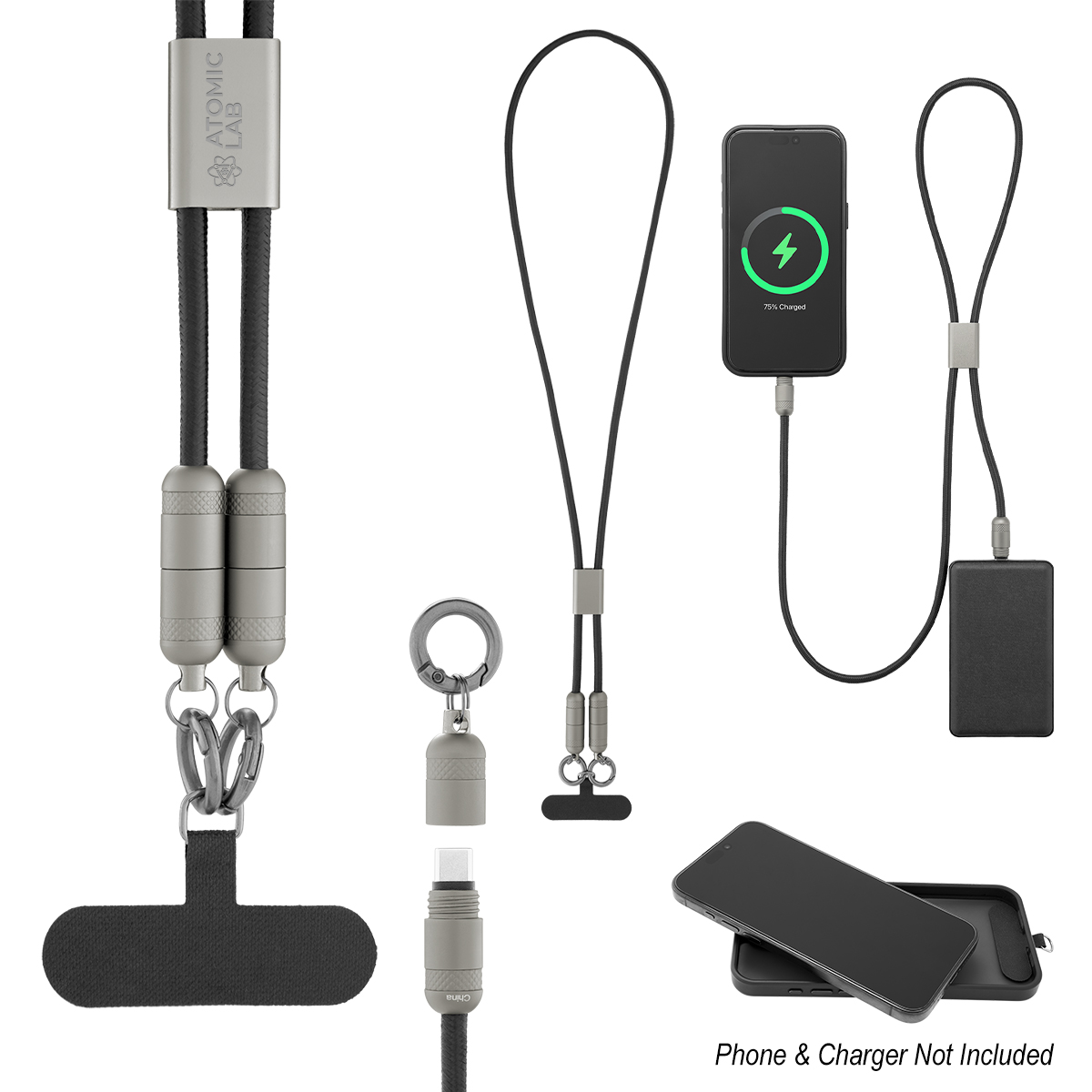 60W Charging Cable Lanyard With Phone Tether