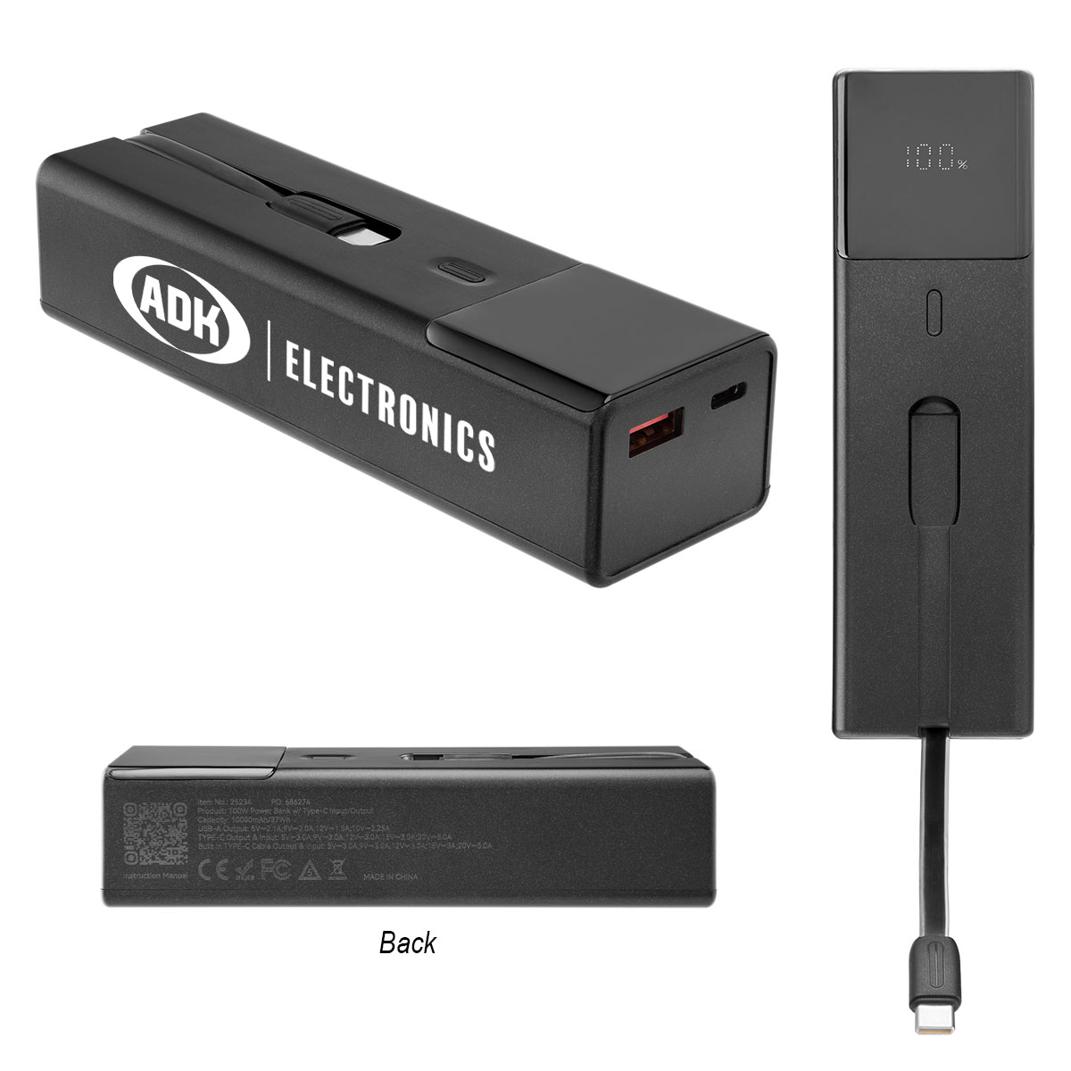 10,000 mAh Super Charge 100W Laptop Power Bank
